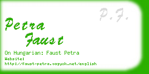 petra faust business card